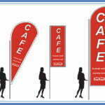 Cafe social distancing - Feather Teardrop Sail Flags