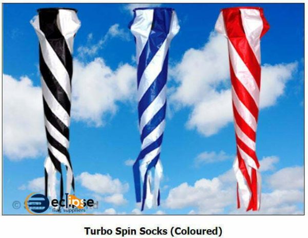 Turbo coloured Spin Windsocks