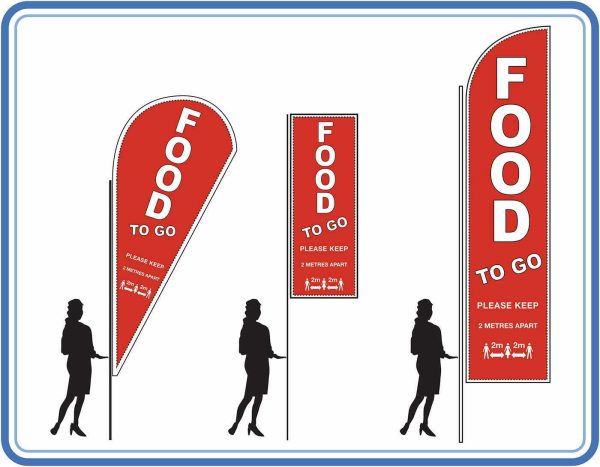 Food social distancing - Feather Teardrop Sail Flag