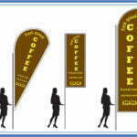 Coffee Shop social distancing - Feather Teardrop Sail Flag