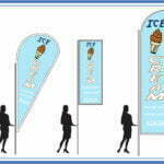 Ice Cream social distancing - Feather Teardrop Sail Flags