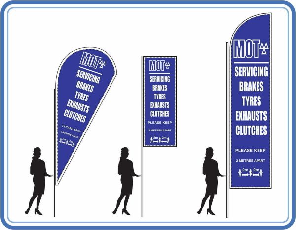 mot Testing social distancing - Feather Teardrop Sail Flags