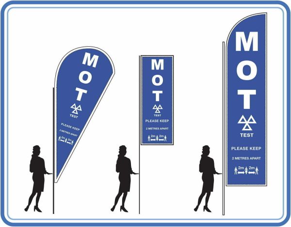 mot Testing social distancing - Feather Teardrop Sail Flags
