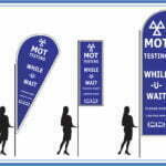mot Testing social distancing - Feather Teardrop Sail Flag