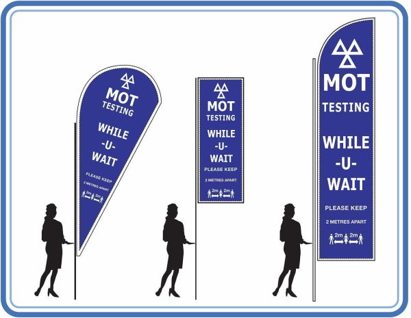 mot Testing social distancing - Feather Teardrop Sail Flag