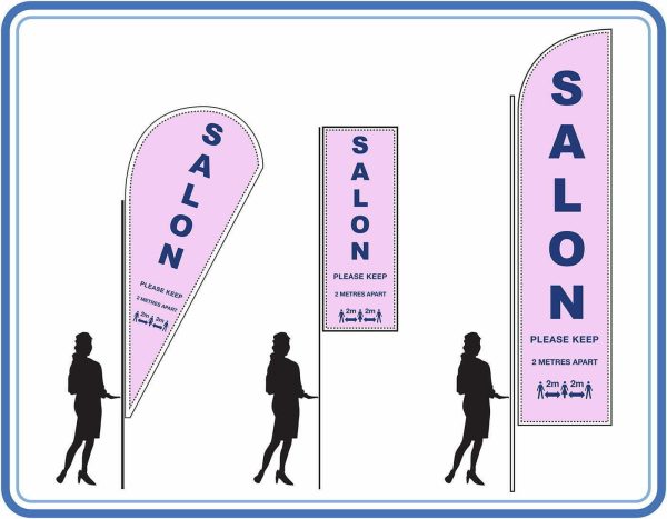 Salon social distancing - Feather Teardrop Sail Flags