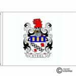 steel coat of arms flag