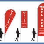 We Deliver social distancing - Feather Teardrop Sail Flags